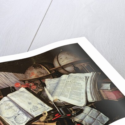 Vanitas Edwaert Colyer or Collier © Bonhams, London, UK 5277 by 6996 book;globe;globes;watch;violin;musical instruments;instrument;Painting;Mzpainting Out of copyright