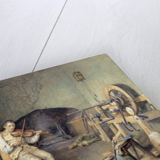 Samuel Crompton Inventing his Spinning Mule, 1895 by Alfred Walter Bayes