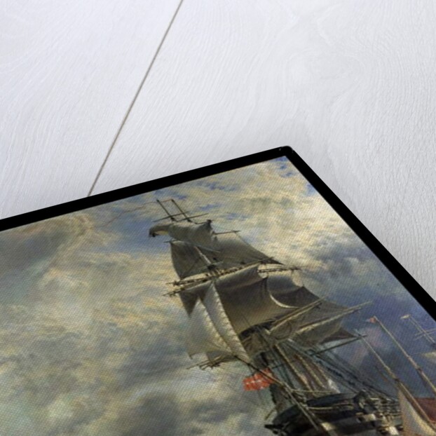 H.M.S. St. Vincent at her Moorings off the Entrance to Haslar Creek, Portsmouth, 1868 by Henry Thomas Dawson