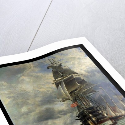 H.M.S. St. Vincent at her Moorings off the Entrance to Haslar Creek, Portsmouth, 1868 by Henry Thomas Dawson