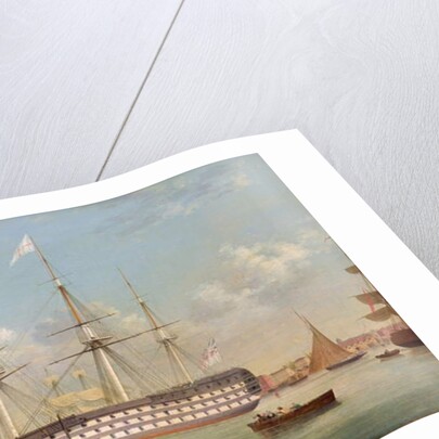 H.M.S. Britannia lying off Plymouth by Thomas Buttersworth