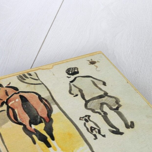 A page from a scrapbook containing 43 sketches by Joseph Crawhall