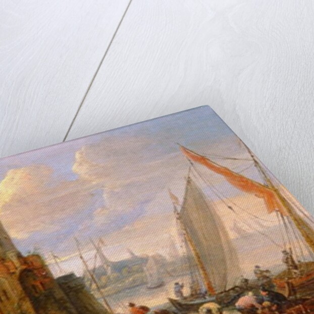 Figures and Boats in a Dutch Port by Pieter Bouts