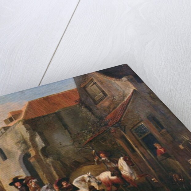 Riders and Horses at the Door of an Inn by Pieter Wouwermans or Wouwerman