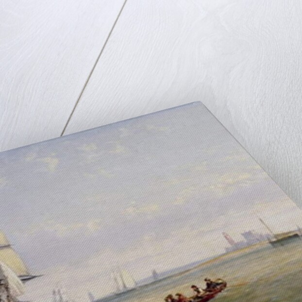 Men-o'-War, Schooners and Royal Navy Yachts in Busy Channel Scene off the Fastnet Light by Claude T. Stanfield Moore