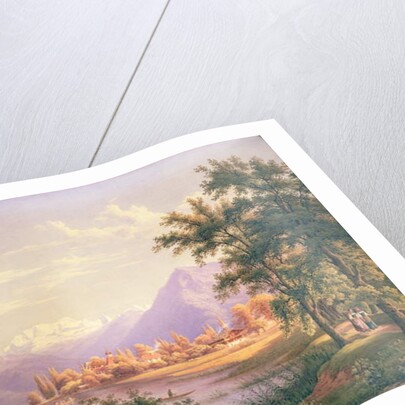 A View of Scherzingen on the Lake of Thun by Jakob Suter