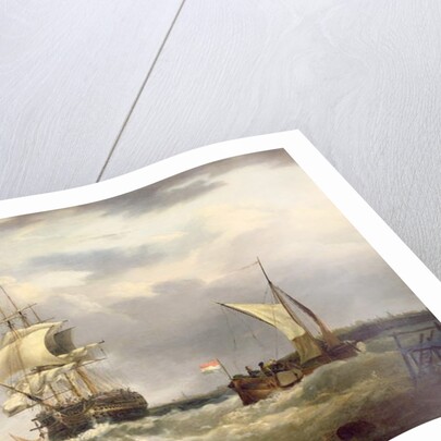 Dutch emigrant ship dropping the pilot and leaving her homeland astern by George Webster