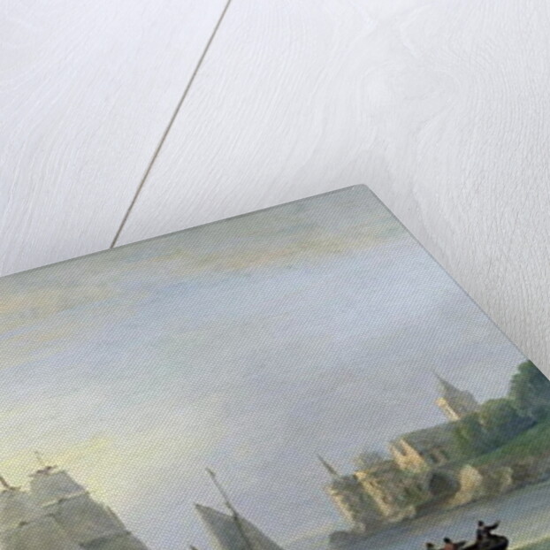 A Brig Entering Dartmouth Harbour, with a Ferry in the Foreground, 1828 by Thomas Luny