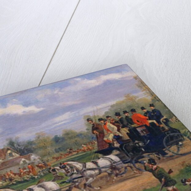 Stage Coach passing a meet outside an Inn, 1862 by Samuel Henry Alken