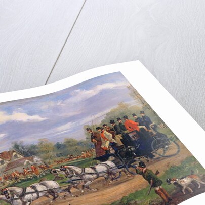 Stage Coach passing a meet outside an Inn, 1862 by Samuel Henry Alken