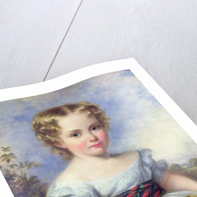 Portrait of a Young Girl with a Tartan Sash by Margaret Carpenter