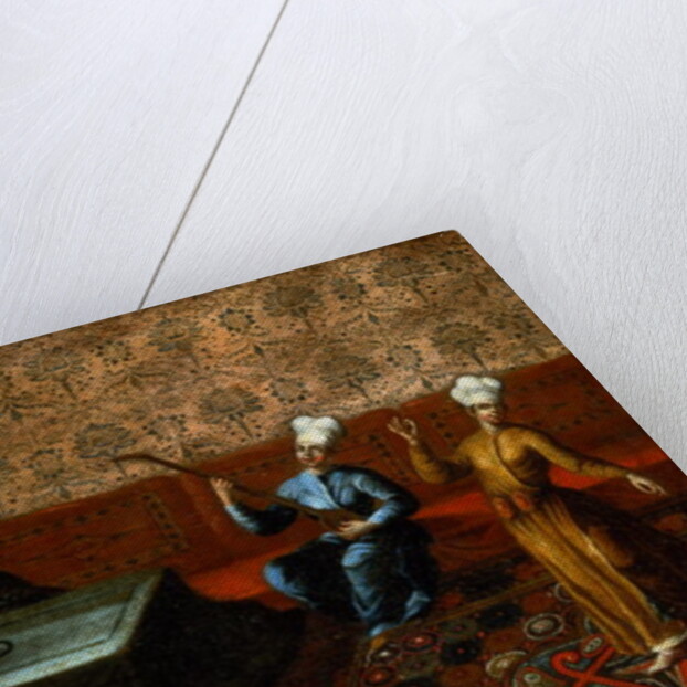 Figures Gathered Round a Kursi with a Musician and a Dancer Performing before Them by Jean Baptiste (circle of) Vanmour