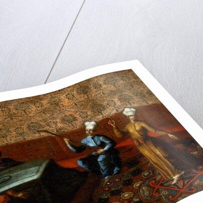 Figures Gathered Round a Kursi with a Musician and a Dancer Performing before Them by Jean Baptiste (circle of) Vanmour