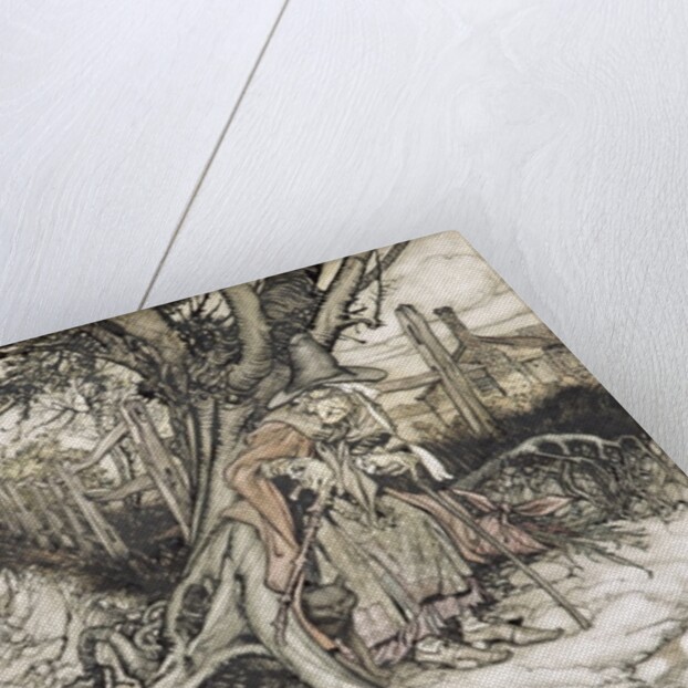 Children startled by a Witch by Arthur Rackham