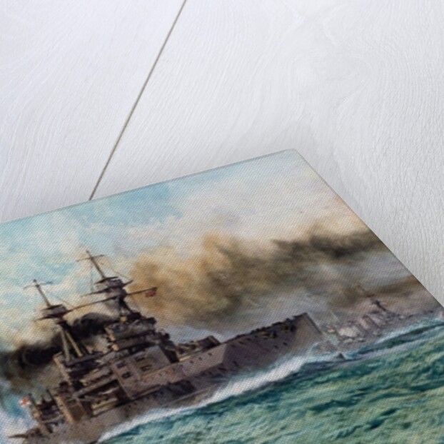 H.M.S Vanguard at The Battle of Jutland, 1924 by Charles Edward Dixon