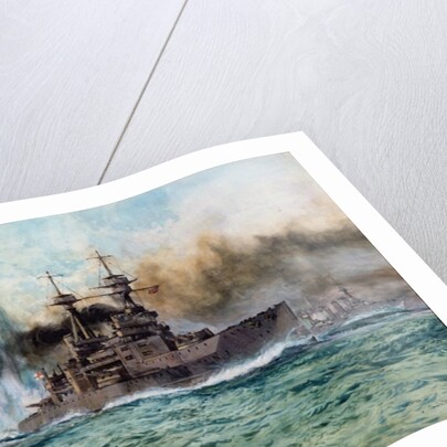 H.M.S Vanguard at The Battle of Jutland, 1924 by Charles Edward Dixon