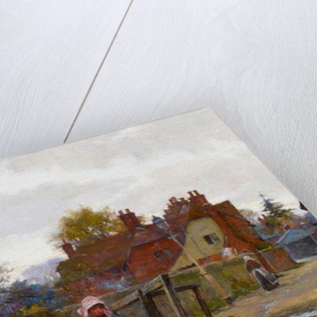 Driving Home the Ducks by the Old Bridge, Abingdon by William Teulon Blandford Fletcher