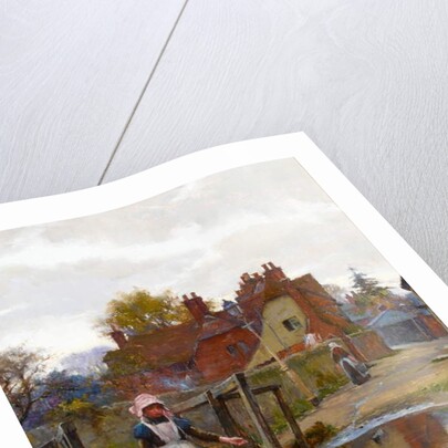 Driving Home the Ducks by the Old Bridge, Abingdon by William Teulon Blandford Fletcher