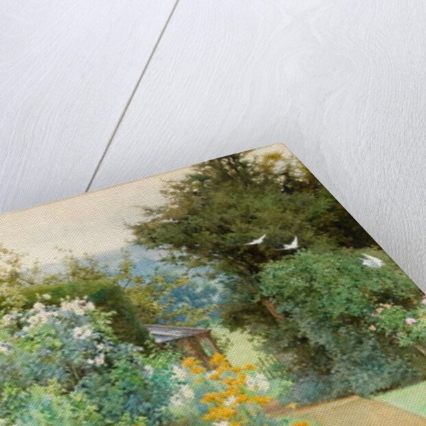 Lilies and Doves in a Corner of my Garden by Alfred Parsons