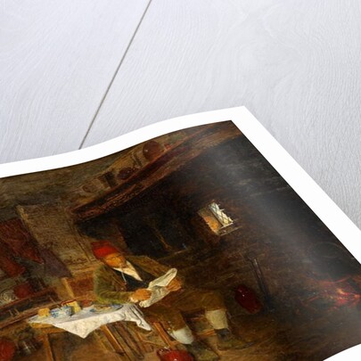 A Rustic Home: Reading the News, 1855 by George Hardy