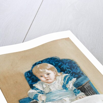 Frederica in a party dress holding a spoon, 1877 by Frederick Goodall