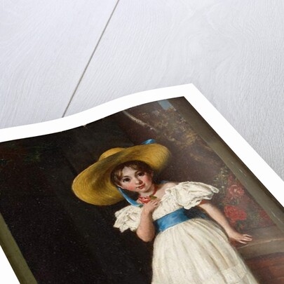 Girl in a Straw Hat, c.1840 by English School