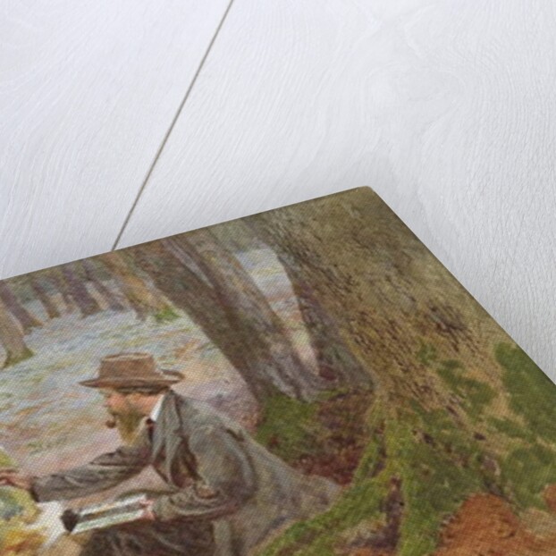 Watercolour painting in the woods at Knole Park, near Sevenoaks, Kent by Charles Green