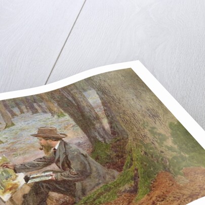 Watercolour painting in the woods at Knole Park, near Sevenoaks, Kent by Charles Green