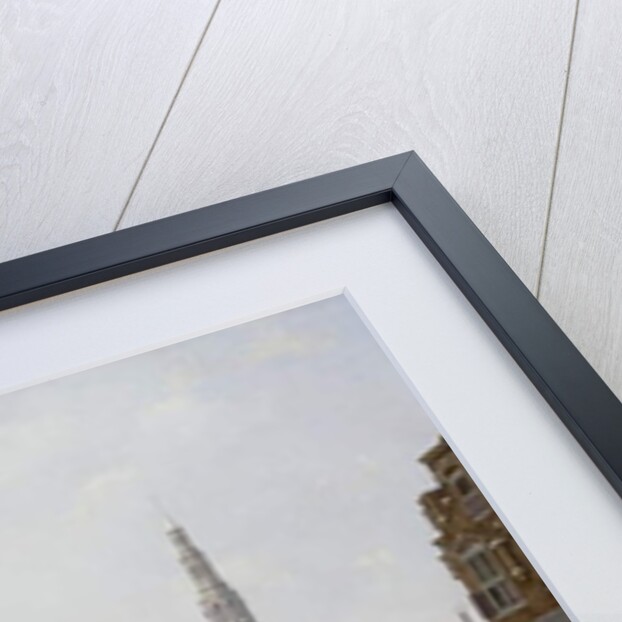 A Capriccio View of a Town with Figures on a Frozen Canal by Jan Hendrik Verheyen