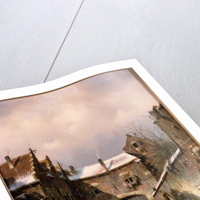 A Village Street Scene in Winter, 1893 by Charles-Henri-Joseph Leickert