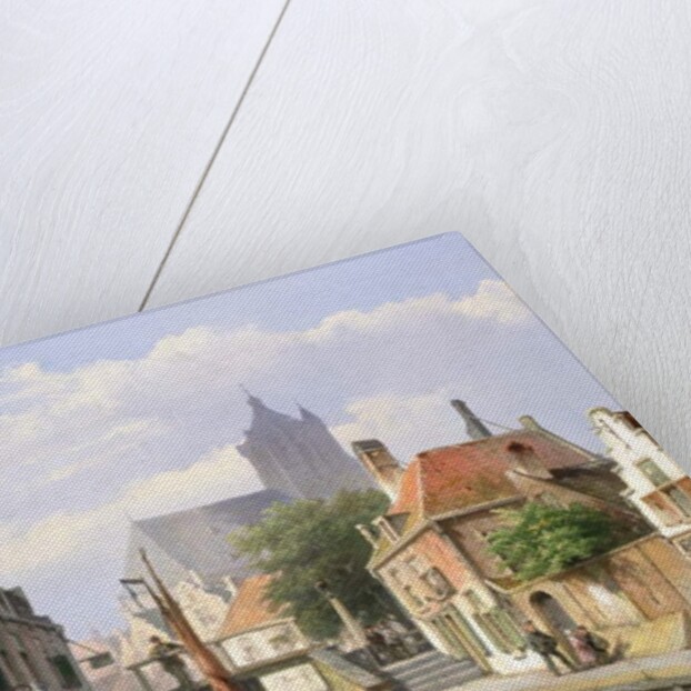 Unloading the Hay Barge, Haarlem by Willem Koekkoek