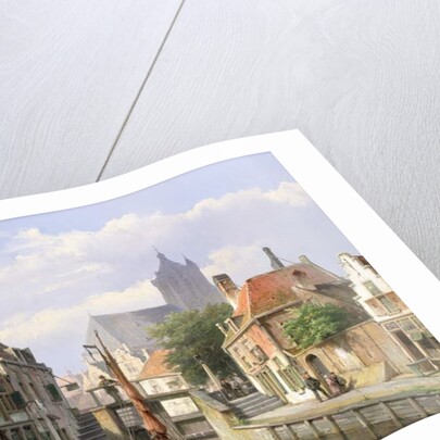 Unloading the Hay Barge, Haarlem by Willem Koekkoek