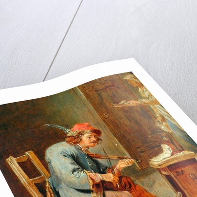 Man Playing a Fiddle, 1800-50 by David the Younger (after) Teniers
