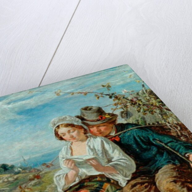 A fisher-Boy and a girl reading, 1850-79 by Italian School