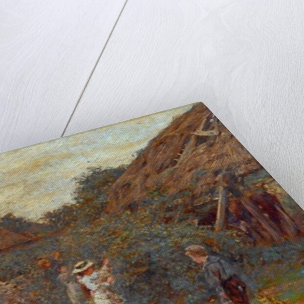 Scene in farmyard with children picking fruit, 1901 by Charles James