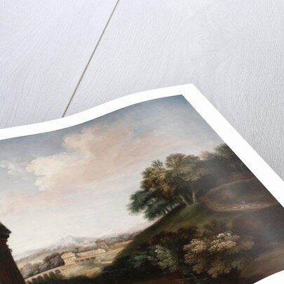 Capriccio view of the Pantheon, figures and an aqueduct, c.1760 by English School