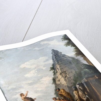 Capriccio with the preaching of St. John the Baptist, the Pyramid of Cestius and other classical monuments, 1745 by Giovanni Paolo Pannini or Panini