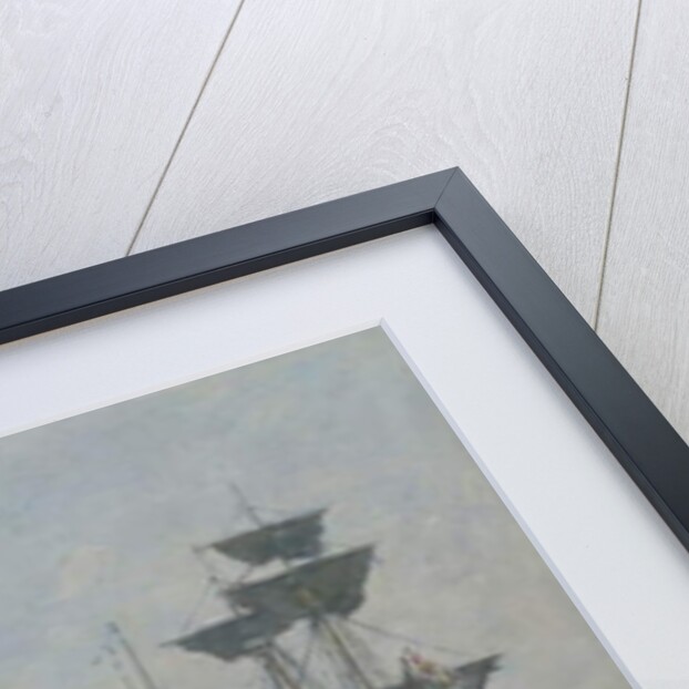 Le Havre, ships in a basin by Eugene Louis Boudin