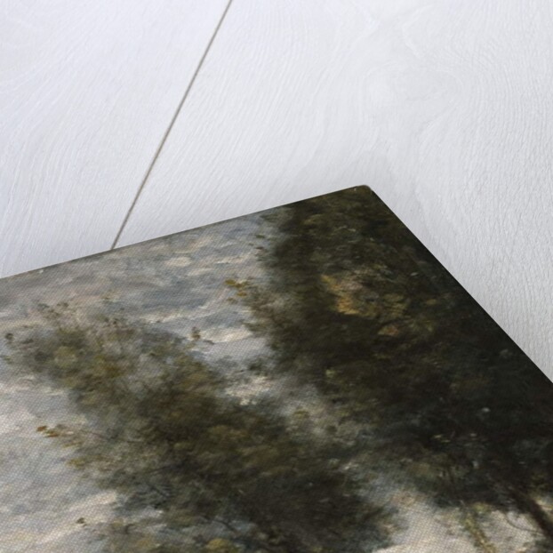 The pond, cowherd by Jean Baptiste Camille Corot