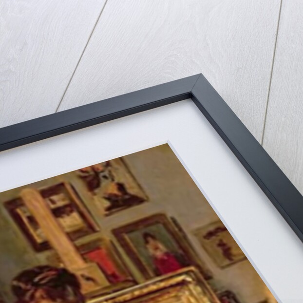 Woman with an Indian shawl in a studio by Alfred Emile Stevens