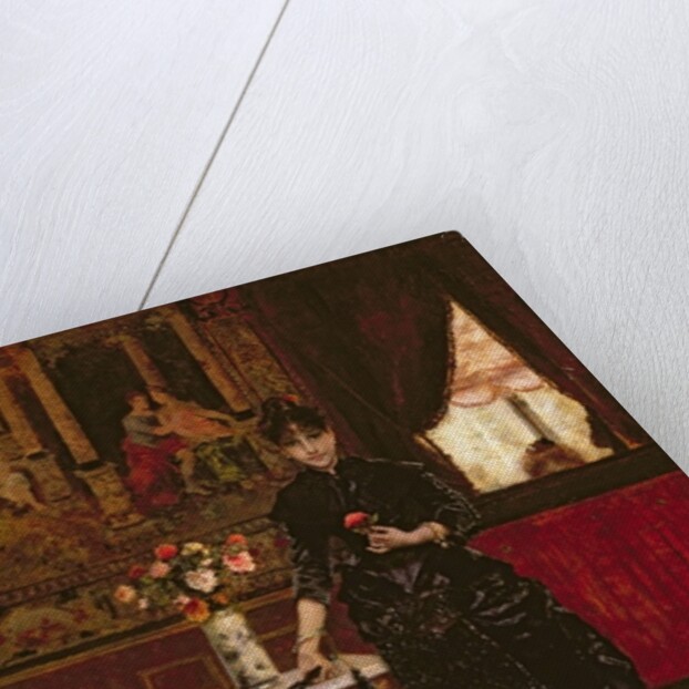 Woman with a carnation by Alfred Emile Stevens