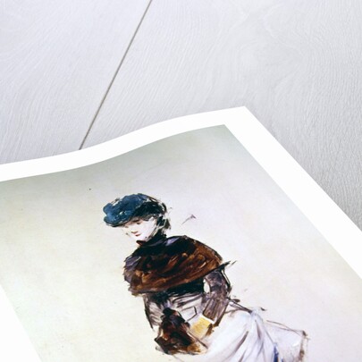 Study of a young woman with her hands in a muff by Jean Louis Forain