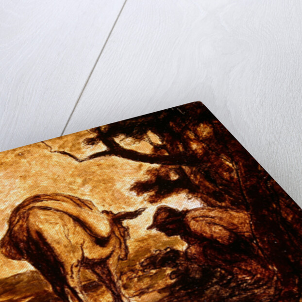 Don Quixote and Sancho Panza relieving himself, c. 1855 by Honore Daumier