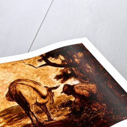 Don Quixote and Sancho Panza relieving himself, c. 1855 by Honore Daumier