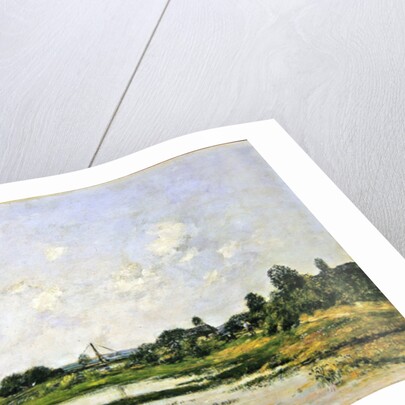 The banks of the river Touques at Trouville during the spring tides by Eugene Louis Boudin