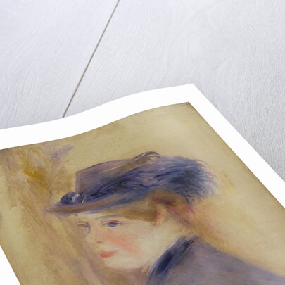 Woman in Blue with a Plumed Hat, c.1875 by Pierre Auguste Renoir