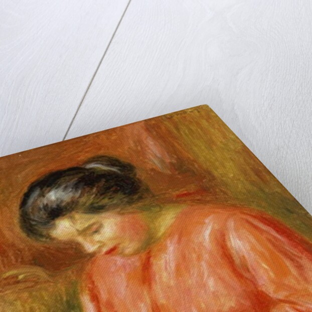 Girl in Red, Knitting by Pierre Auguste Renoir