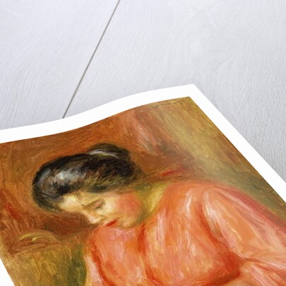 Girl in Red, Knitting by Pierre Auguste Renoir