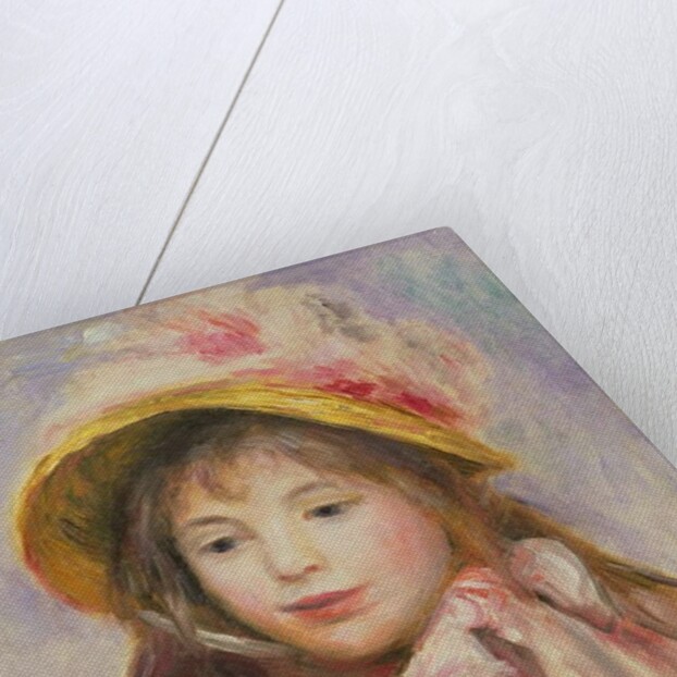Girl with Pink Bonnet, c.1890 by Pierre Auguste Renoir