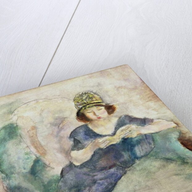 Girl in Blue Reading on a Sofa, 1926-27 by Jules Pascin